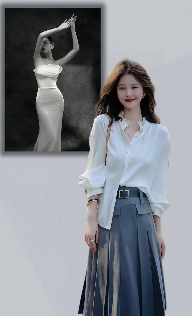 复古小众v领无袖针织背心搭雪纺衬百褶裙三件套#谁穿谁好看 #