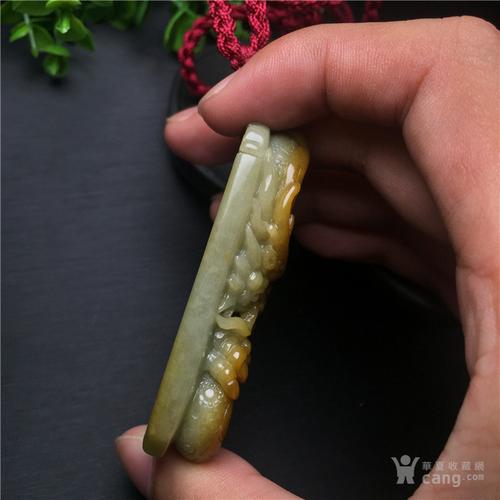 玉泉文玩 u484天然糯冰种飘红翡翠 生意兴隆 挂佩